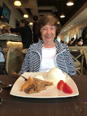 Roberta Sloane enjoying her favorite part of dinner.